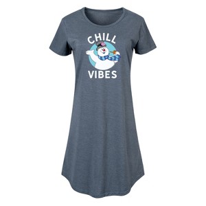 Women's - Frosty The Snowman - Christmas Graphic T-shirt Dress - 1 of 4