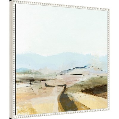 Beaded White Framed Abstract Nature Canvas Wall Art 22 x 22-in