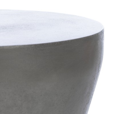 Transitional Round Acrylic Side Table in Dark Grey