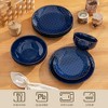 vancasso 16-Piece Blue Polka Dot Embossed Ceramic Set - Whimsical Plates, Bowls & Soup Cups - 4 of 4