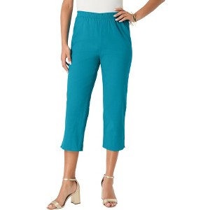 Roaman's Women's Plus Size Petite Comfort Stretch Capri Jean - 1 of 4