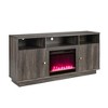 70" Particle Board Fireplace TV Stand Console with Heater, LED Lights, Cabinets, and Shelves for Living Room and Bedroom - 2 of 4