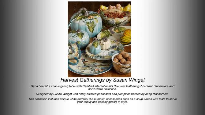 11&#34; 4pk Earthenware Harvest Gatherings Dinner Plates - Certified International, 2 of 5, play video