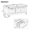 Kumasinova 44.1" Classic Shoe Bench with Cushion&3 Drawers,Entryway Bench with Storage for Living Room,Entryway&Hallways,220lbs Max - 3 of 4