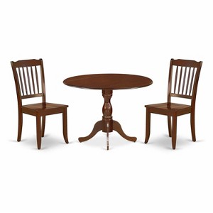 3-Piece Mahogany Finish Solid Wood Top Dining Room Set  (Seats-4) - 1 of 4