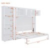 Queen Size Murphy Bed, Wooden Queen Cabinet Bed Wall Bed with Closet, Folding Wall Chest Bed for Bedroom Guest Room - 3 of 4