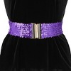 Allegra K Womens Elastic Waist Belt Sequins Decor Metal Interlock Buckles Belts for Dresses 1 Pc - 4 of 4