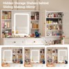 Large Vanity Desk & Nightstand Combo with Sliding Mirror, Lights & Power Outlet - 4 of 4