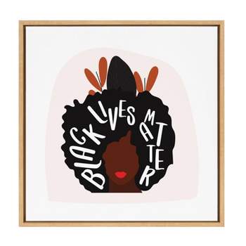 22" x 22" Sylvie Black Lives Matter Framed Wall Canvas by Oris Eddu Natural - Kate & Laurel All Things Decor