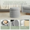 WestinTrends Alexandria Mid-Century Modern Faux Shearling Shearling Round Storage Ottoman - 4 of 4