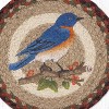 Earth Rugs Bluebird Round Trivet – 10" Songbird Print on Braided Natural Jute Table Mat - 3 of 3