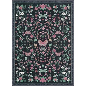 Modern Floral Machine Washable Non-Slip Runner Rug - Low Pile Waterproof Carpet for Kitchen, Entryway, Bathroom, Laundry & Dorm - 1 of 4