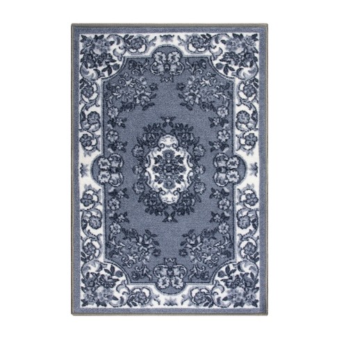 Classic Traditional Ornamental Floral Scroll Border Indoor Runner or Area Rug by Blue Nile Mills - image 1 of 4