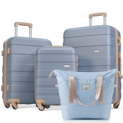 Lightweight Luggage Sets 4 Piece ABS Durable Suitcase with Travel Bag, Spinner Wheels Luggage Set with TSA Lock, Carry On Luggage Set - Cuddlewood