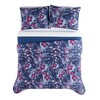 Badgley Mischka 3pc King Home Midnight Garden Duvet Cover Set Navy Blue - 4 of 4