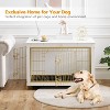 MaseiKar Dog Crate Furniture, Large Dog Kennel Indoor, Wooden Cage with Pull-Out Tray, Double Doors Pet House Side End Table for Large/Medium - 4 of 4