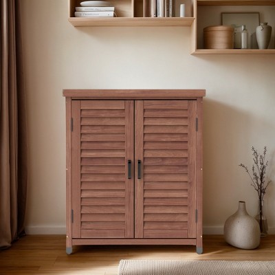VYNXARIA Outdoor Potting Bench ¨C Durable Hemlock Wood with Metal Top & Storage Cabinet!