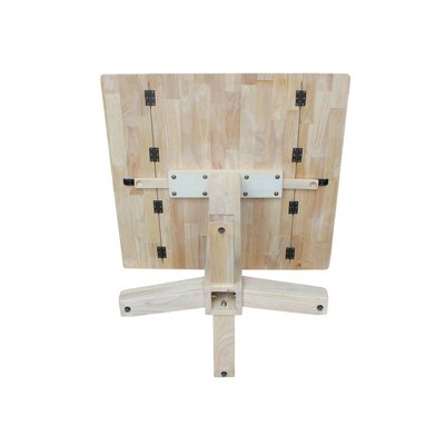 Transitional Solid Wood 36" Square Extendable Dining Table - Unfinished