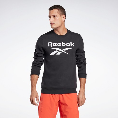 zebra Refund Incite Reebok Identity Fleece Crew Sweatshirt Mens Xs Black / White : Target
