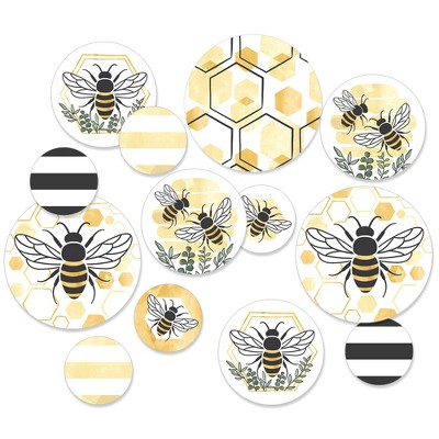 Big Dot of Happiness Little Bumblebee - Bee Baby Shower or Birthday Party Giant Circle Confetti - Party Decorations - Large Confetti 27 Count