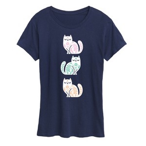 Women's - Instant Message - Scandinavian Cats Short Sleeve Graphic T-Shirt - 1 of 4