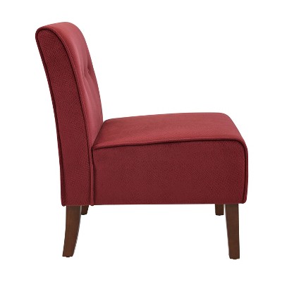 Elegant Coco Slipper Accent Chair in Luxurious Red with Sturdy Wood Frame