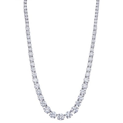 Designs By Gioelli Sterling Silver Cubic Zirconia Tennis Necklace