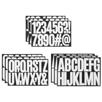Unique Bargains PP Self-Adhesive Synthetic Paper Waterproof Durable Alphabet Stickers White Black 24 Pcs
