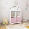 SEVOBAL Decorative Bookshelf Kids Dollhouse Bookcase with Storage and 2 Collapsible Fabric Drawers for Playroom Bedroom, White, 24.1"*11.8"*35.8" - 2 of 4