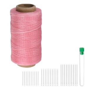 Unique Bargains Wear-Resistant Polyester Embroidery Waxed Thread with Needles - 1 of 4