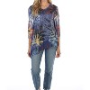 Women's Dusk Burnout Sublimination Asymmetric Top - Jess & Jane - 2 of 2