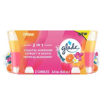 Glade 2-in-1 Candles - Coastal Sunshine & Exotic Tropical Blossom - 6.8oz/2ct