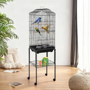 Large Metal Parrot Cage for Birds, Heavy-Duty Aviary with Acrylic Door ...