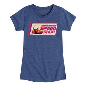 Girls' - Disney - Lightning McQueen's Speed Shop Fitted Short Sleeve Graphic T-Shirt - 1 of 4