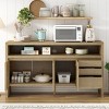 60" Modern Dining Sideboard with Semi-Open Shelf & 3 Drawers,Large Storage Cabinet for Living Room or Entryway-Baofuwish - 3 of 4