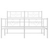 vidaXL Metal Bed Frame with Headboard and Footboard White 59.1 in.x78.7 in. - 4 of 4