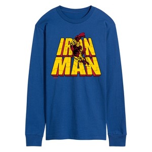 Men's - Marvel - Iron Man Stacked Name Oversized Long Sleeve Graphic T-Shirt - 1 of 4