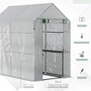 47.25" x 73.25" x 74.25" Walk-in Greenhouse, Outdoor Portable Green House with 4 Shelves, Plant Flower Growing Warm House with Roll-up Door - 4 of 4