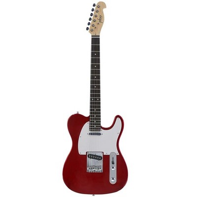 Monoprice Retro Classic Electric Guitar with Gig Bag, Red, Right, Single-Cutaway Solid Body, Perfect For Beginners - Indio Series