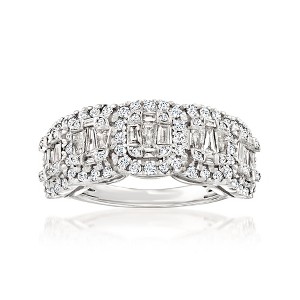 Ross-Simons 1.00 ct. t.w. Round and Baguette Diamond Ring in Sterling Silver - 1 of 4