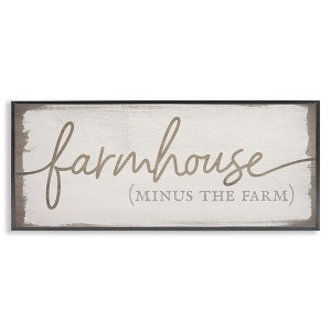 Stupell Industries Farmhouse Minus the Farm Sign Rustic Country Text, 24" x 10" - 1 of 4