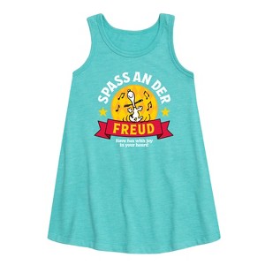 - Peanuts - Snoopy Spass An Der Freud Graphic Sleeveless Aline Dress - 1 of 4