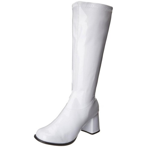 White calf length clearance boots