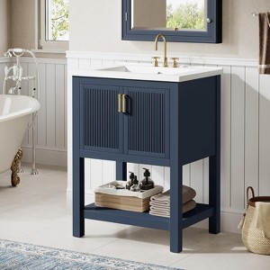 Tribesigns 24" Bathroom Vanity with Sink, Modern Bathroom Sink Cabinet with Ceramic Basin - 1 of 4