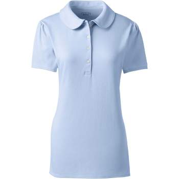 Lands' End School Uniform Women's Short Sleeve Peter Pan Collar Polo Shirt