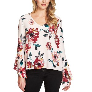 1.STATE Womens Printed Cascade-Sleeve Floral Pullover Blouse - 1 of 1