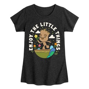 Girls' - Marvel - Guardians of the Galaxy Enjoy The Little Things Fitted Short Sleeve Graphic T-Shirt - 1 of 4