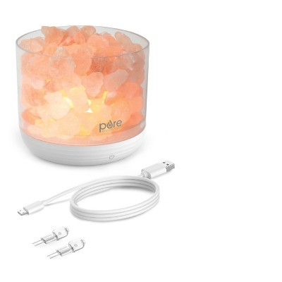 Pink Himalayan Salt Lamp with Touch Control and USB Power