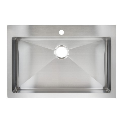 Miseno Mss3322srtm 33 Top Mount Undermount Single Basin Stainless Steel Kitchen Sink 16 Gauge Stainless Steel