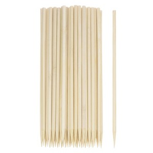 Unique Bargains Bamboo Barbecue Skewers Sticks Natural Wooden Picks 100 Pcs - 1 of 4